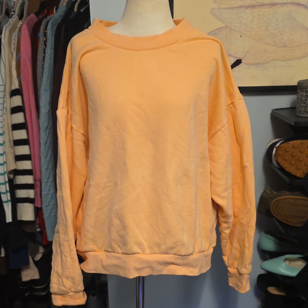 Lands End Peach Crew Neck Sweatshirt Medium